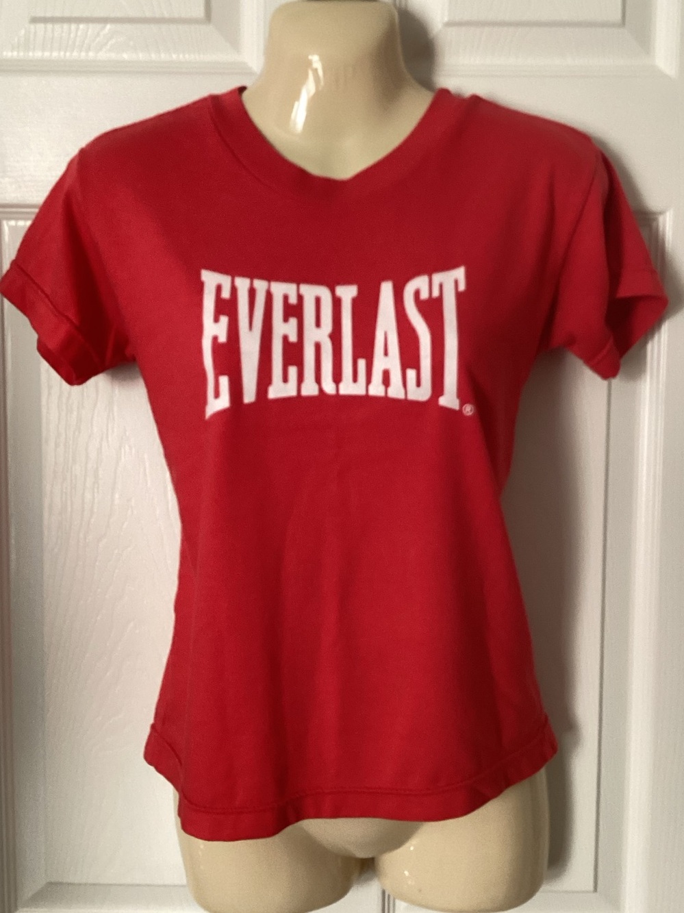 Vintage Y2K Everlast crop tee shirt Sz Small red short sleeve athletic